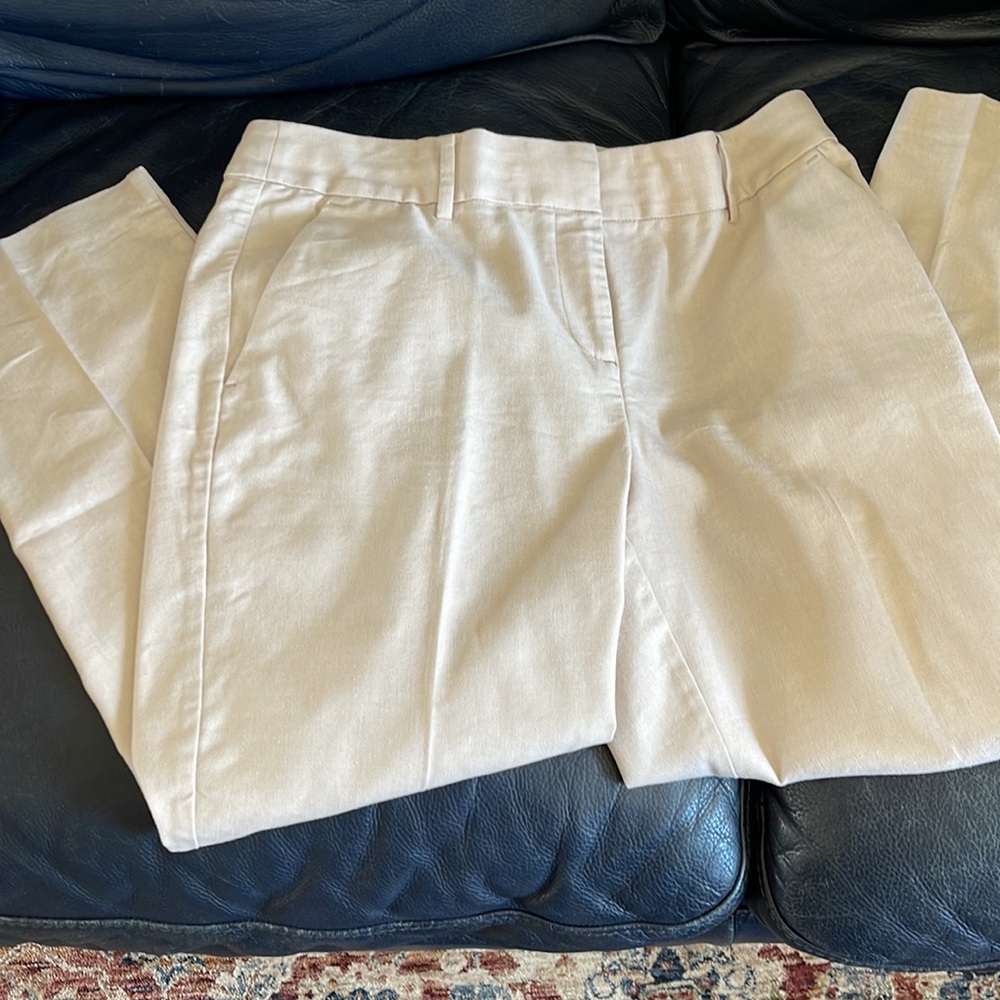 Loft Cotton linen polyester ankle pant